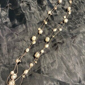 Silver Bobble Necklace 60" long